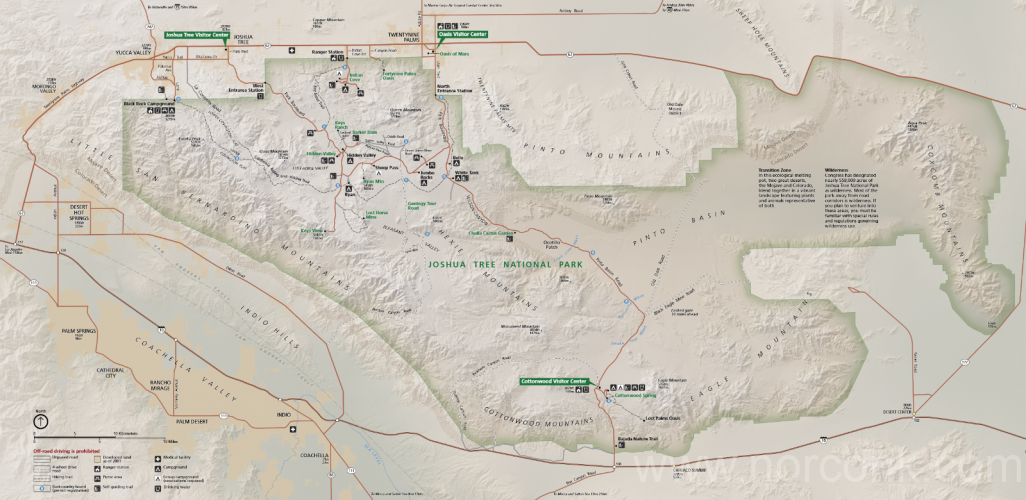 Joshua tree map