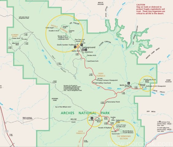 Arches National Park Map