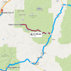 Map to Cedar City