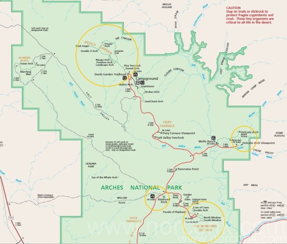 Arches National Park Map