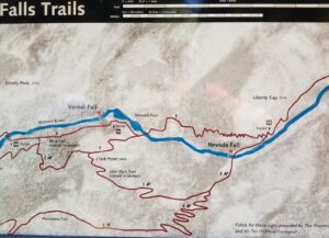 Vernal &amp; Nevada Falls Map