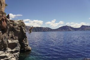 Jumping in Crater Lake