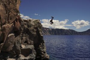 Jumping in Crater Lake