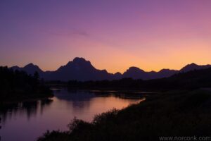 Sunset over Tetons
