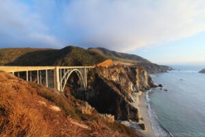 Bridge along California coast