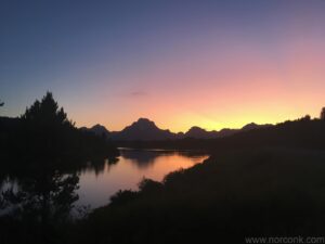 Sunset over Tetons