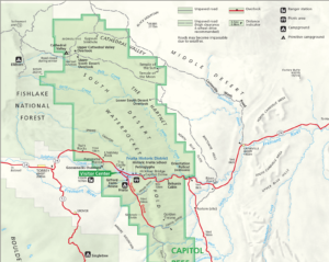 Capitol Reef Map Zoomed